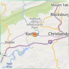 Radford University Location Map Radford University Location Map